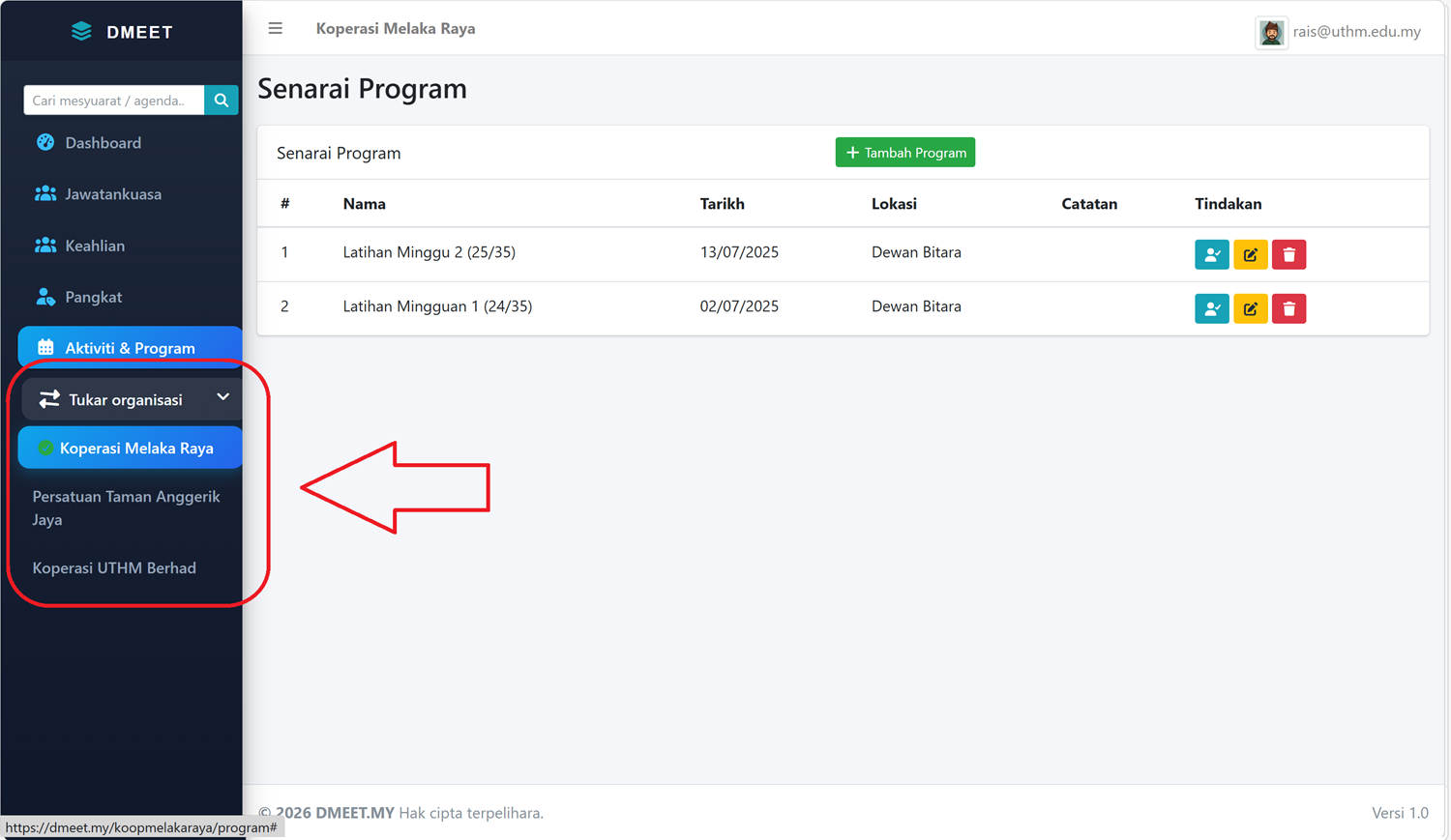 Screenshot Multi-Tenant